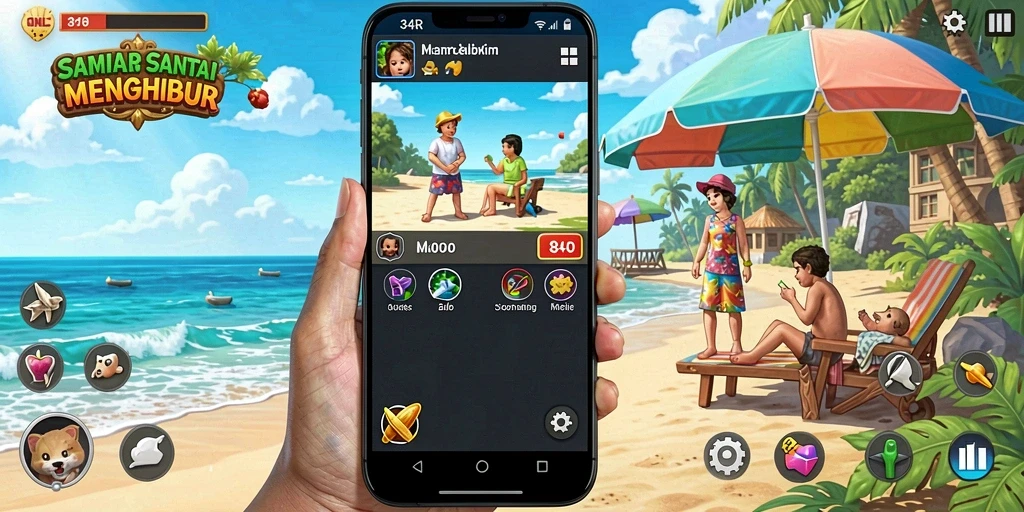 Gameplay seru dan penuh warna dalam 34R.