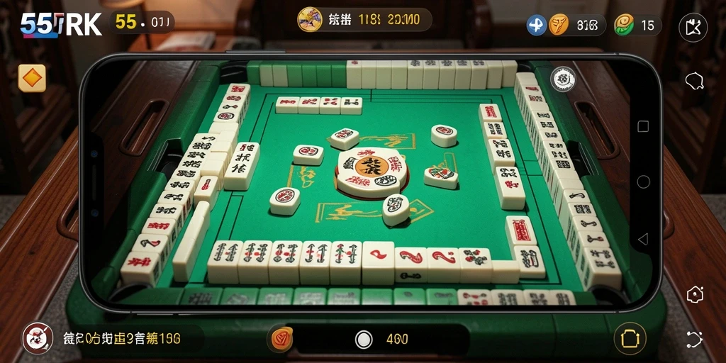 Tampilan gameplay Mahjong yang menegangkan di 55RK.