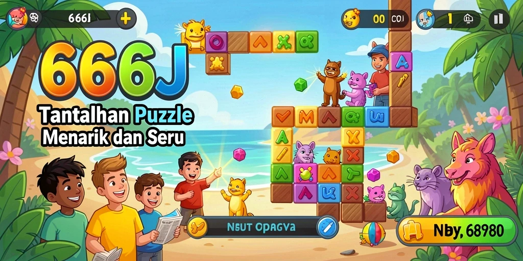 Tampilan gameplay menarik dari 666J, penuh warna dan tantangan.
