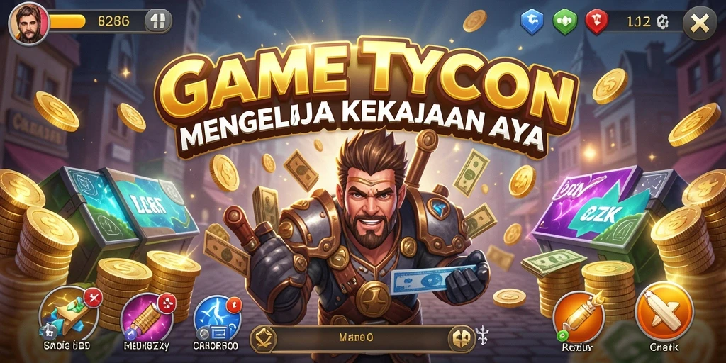 Tampilan utama gameplay 8ZK dengan elemen Tycoon yang menarik.