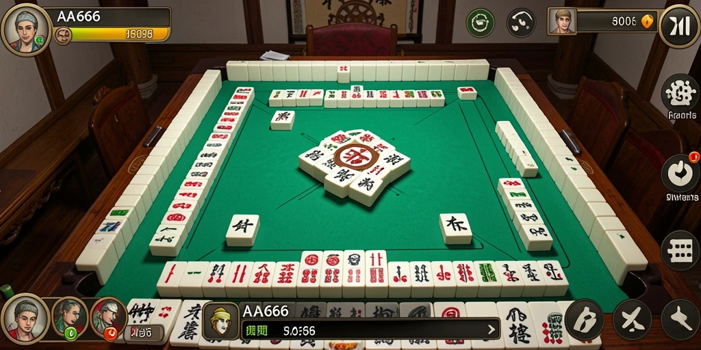 Tampilan gameplay seru dari AA666 saat bermain Mahjong.