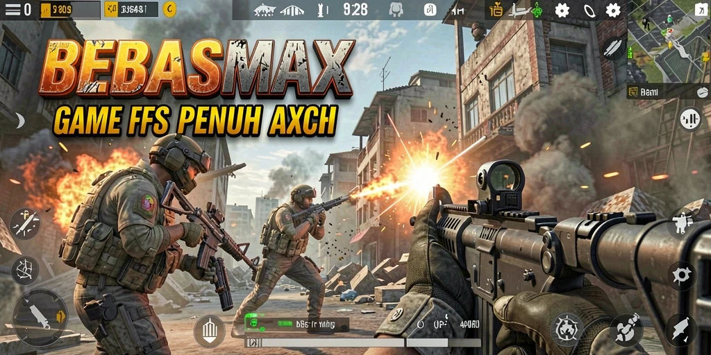 Gameplay seru BEBASMAX dengan aksi tembak-menembak yang intens.
