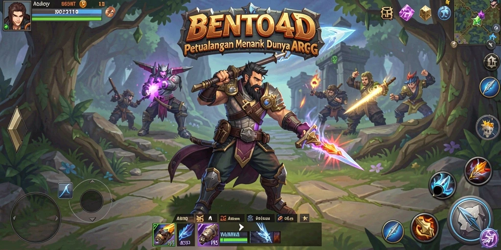 Tangkapan layar BENTO4D menampilkan aksi pertempuran yang menegangkan dan grafis epik.