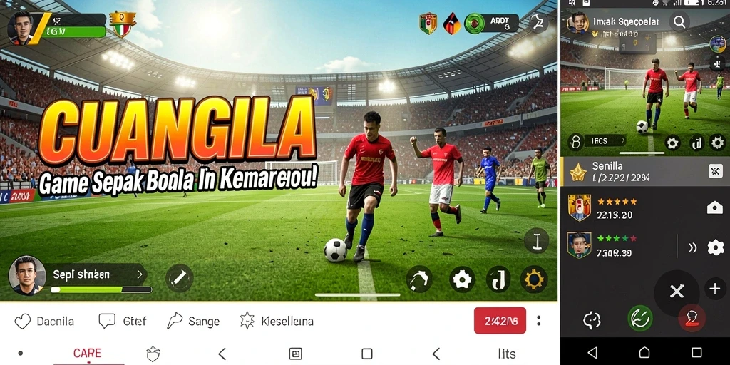 Tampilkan aksi seru dalam game sepak bola CUANGILA.