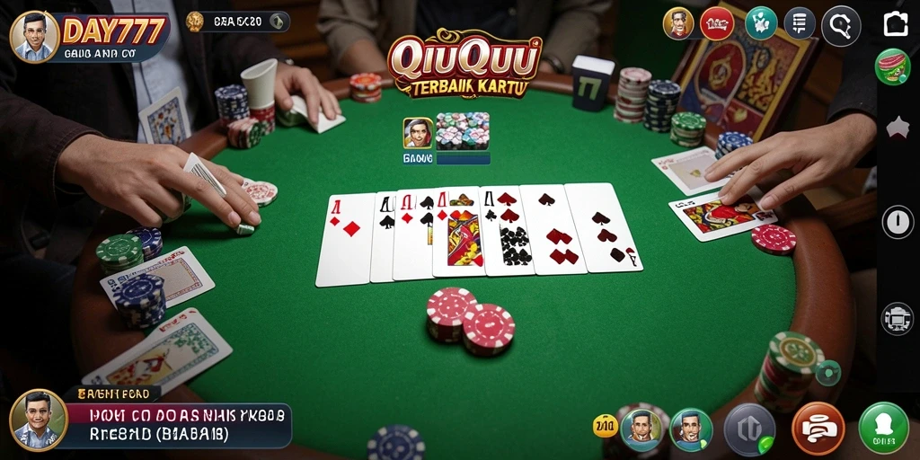 Tangkapan layar gameplay QiuQiu yang menarik di DAY777.
