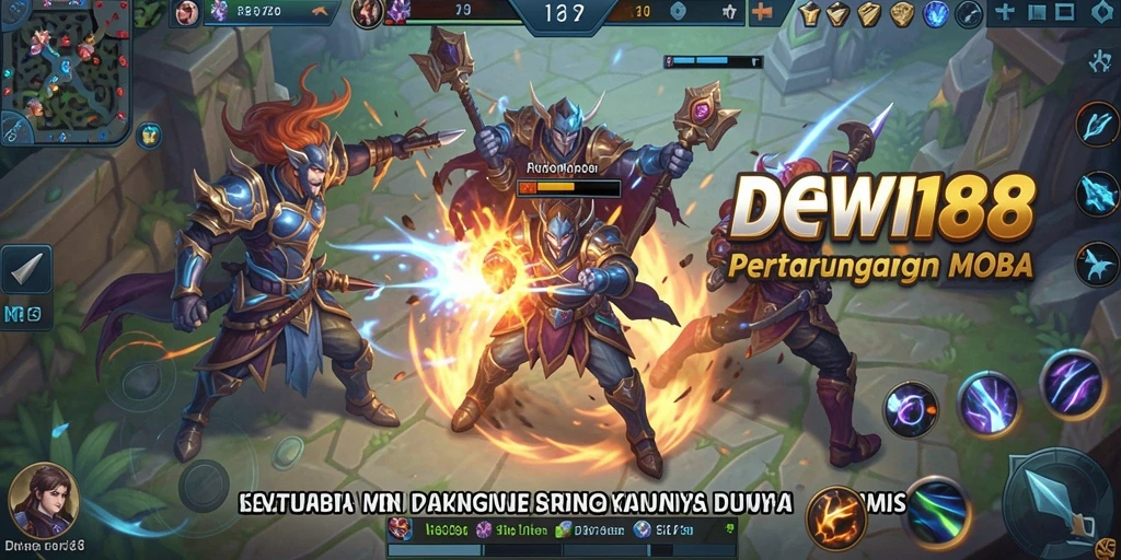 Tampilan gameplay DEWI188 dengan pertarungan seru dan grafis menawan.