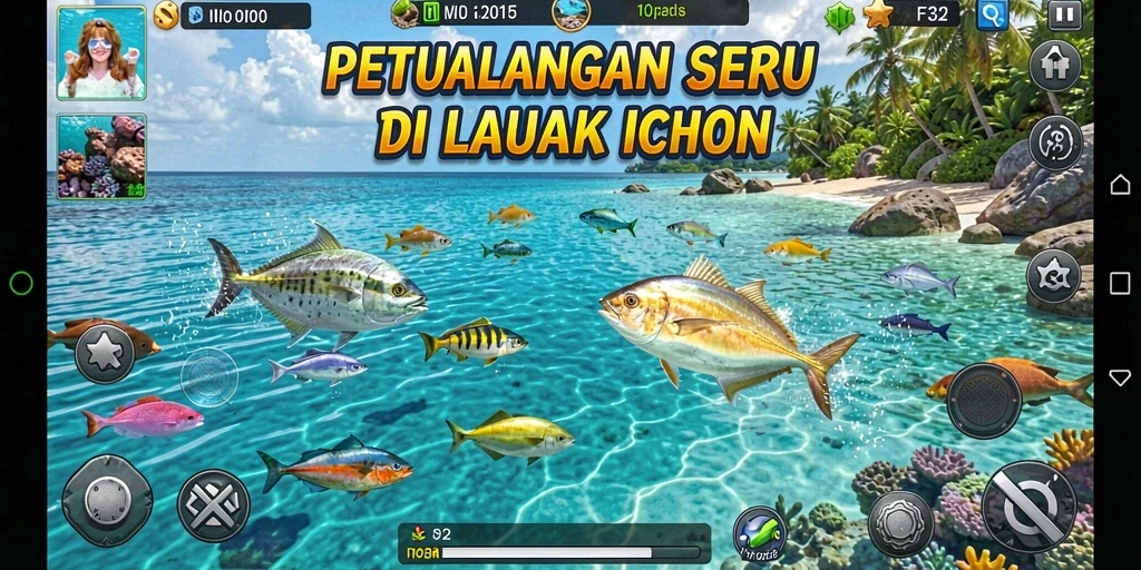 Gameplay menarik saat berburu ikan di F32.
