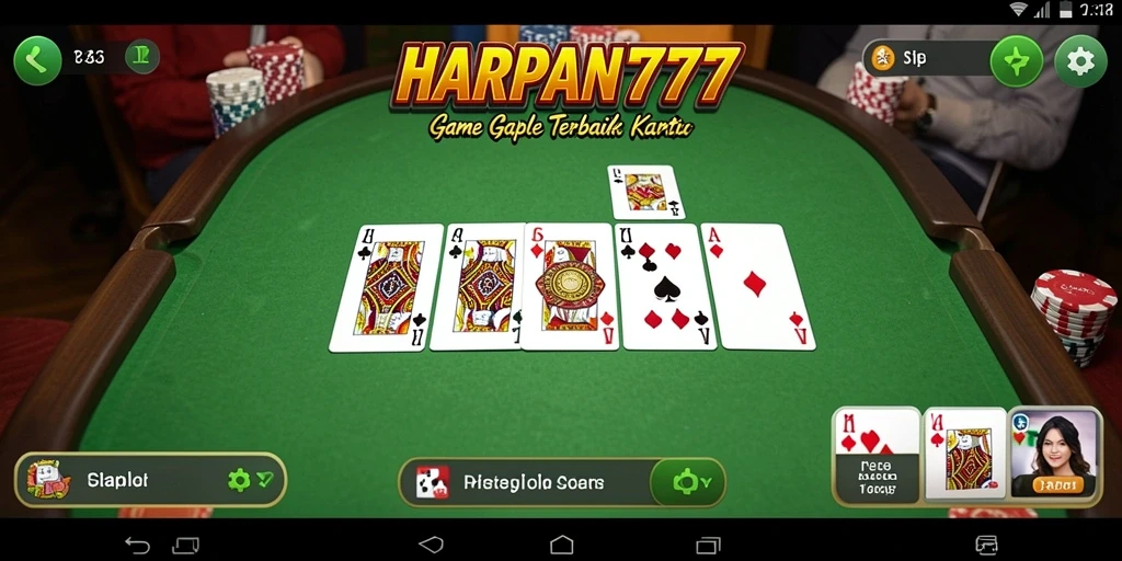 Screenshot gameplay menampilkan keseruan bermain Gaple di HARAPAN777.