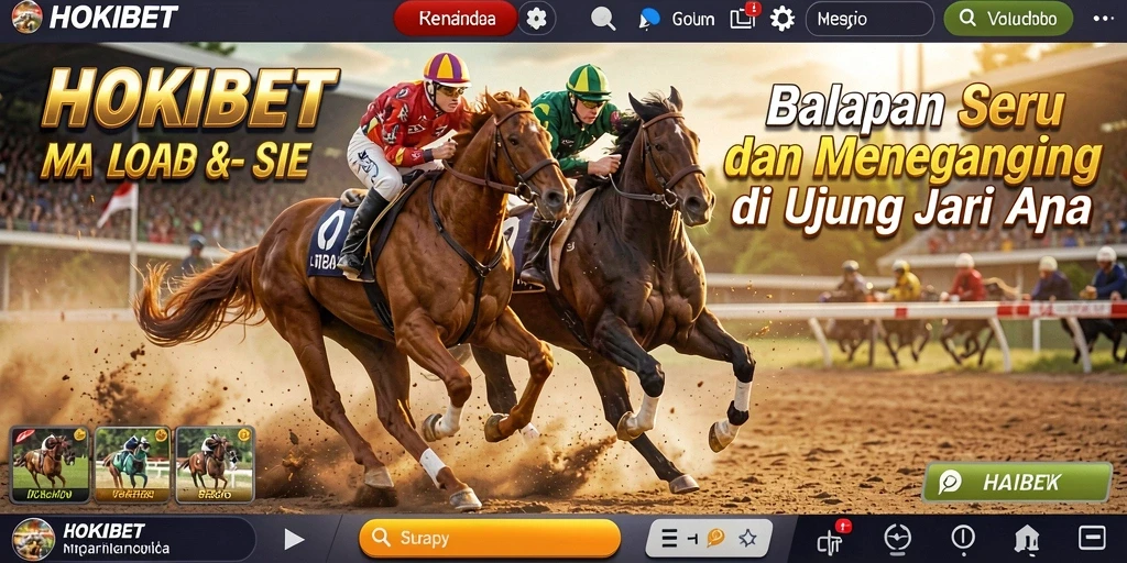 Tampilan gameplay balapan seru di HOKIBET.