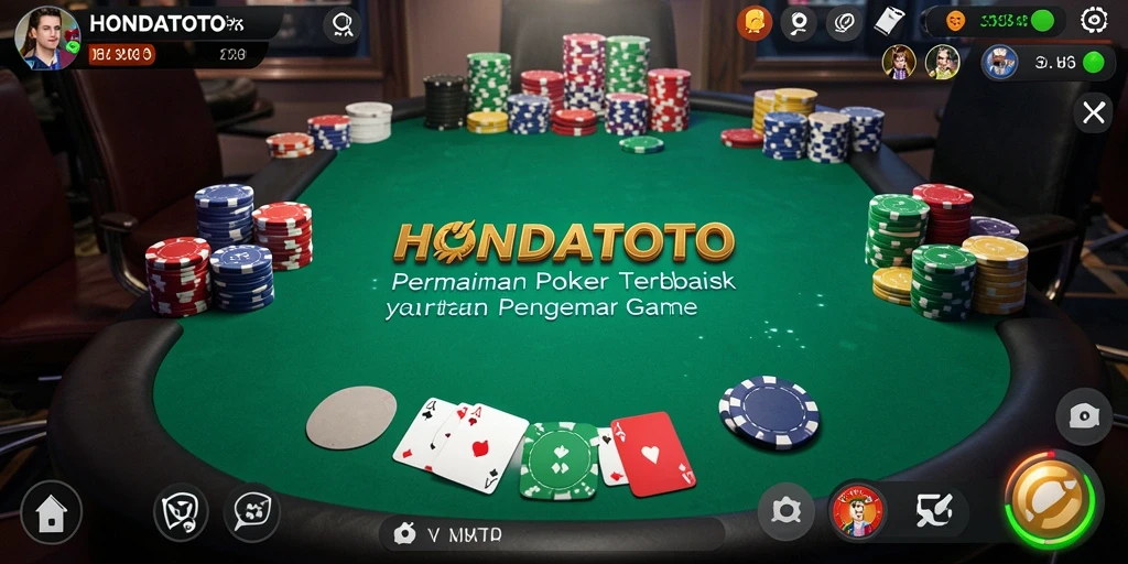 Screenshot gameplay menarik dari HONDATOTO menunjukkan aksi poker seru.