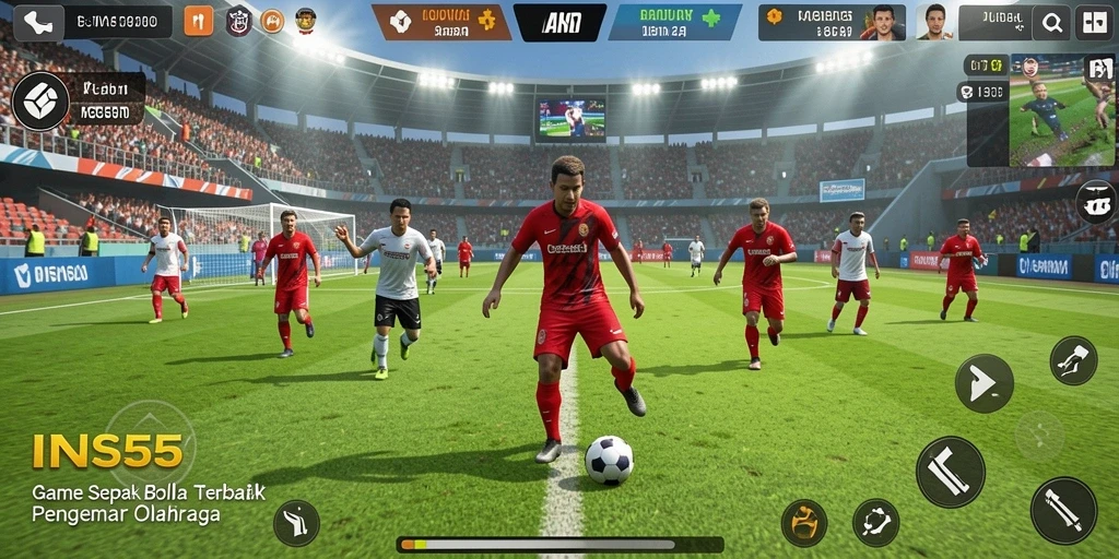 Gameplay seru di <strong>INS55</strong> yang menampilkan aksi sepak bola yang mendebarkan.