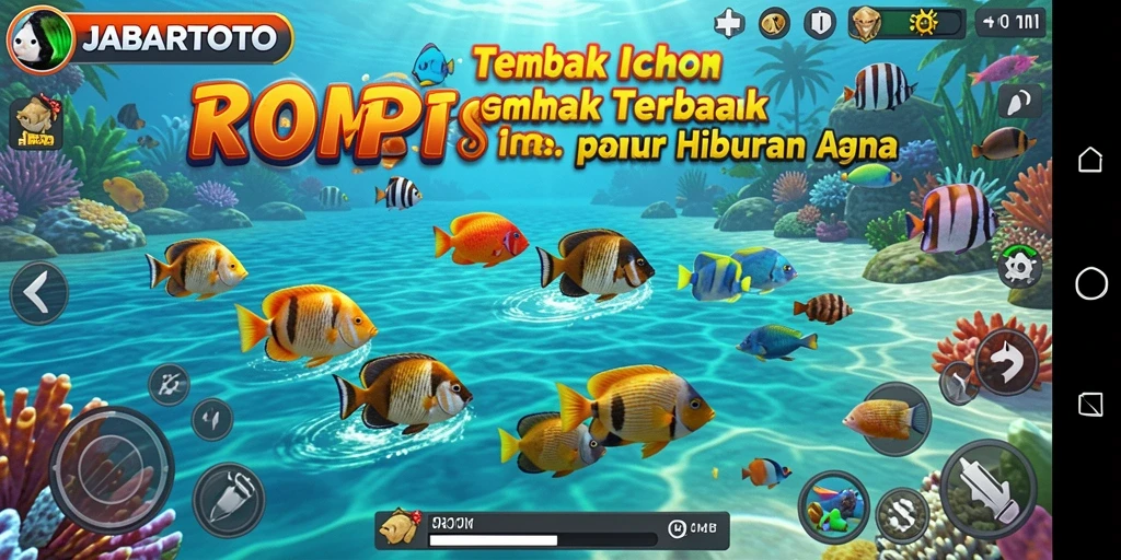 Tampilan gameplay seru dari JABARTOTO dengan ikan yang menanti untuk ditembak.