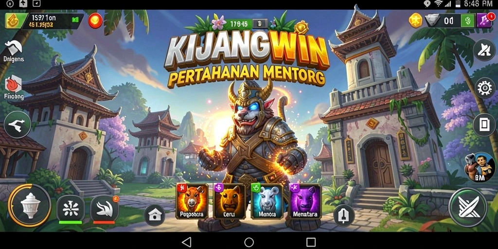 Tampilan gameplay KIJANGWIN yang menarik dengan strategi Tower Defense.
