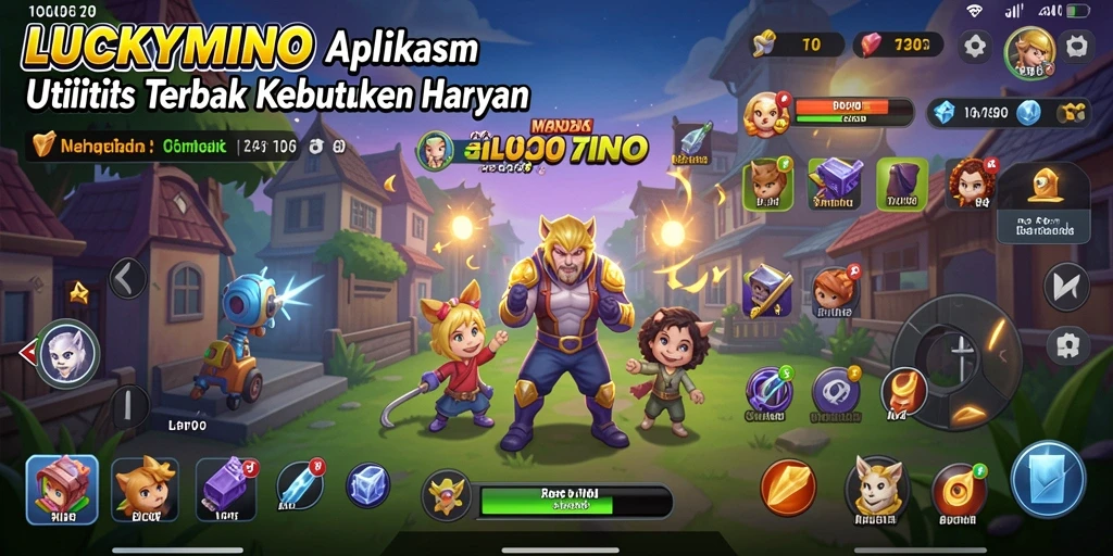 Tampilan utama LUCKYMINO yang memudahkan pengaturan dan pengingat.