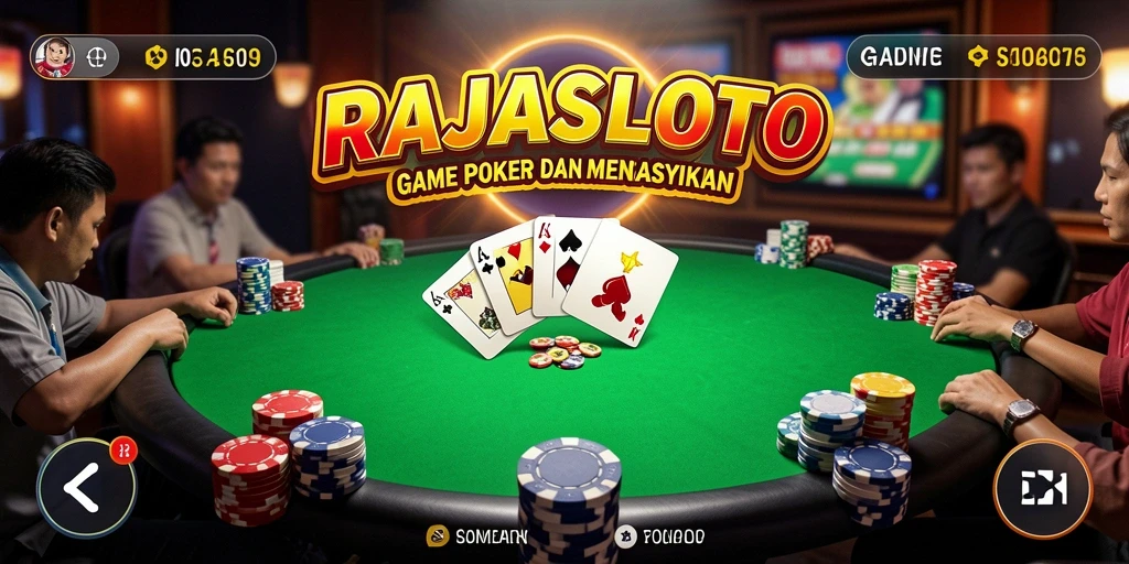 Tampilan gameplay Poker yang menarik dan mengasyikkan di RAJASLOTO.