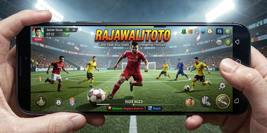 Tampilan gameplay menarik RAJAWALITOTO dengan aksi sepak bola seru.