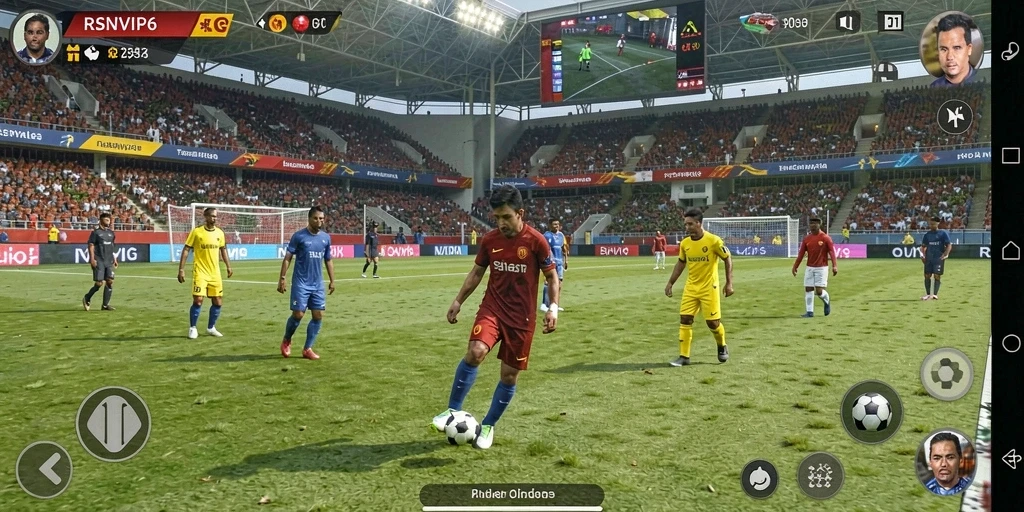 Tampilan gameplay menarik dari RSNVIP6 dengan aksi sepak bola yang seru.