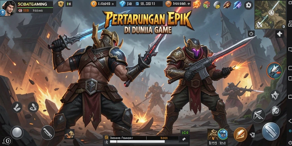 Tangkapan layar gameplay SOBATGAMING menampilkan aksi pertarungan yang menegangkan.