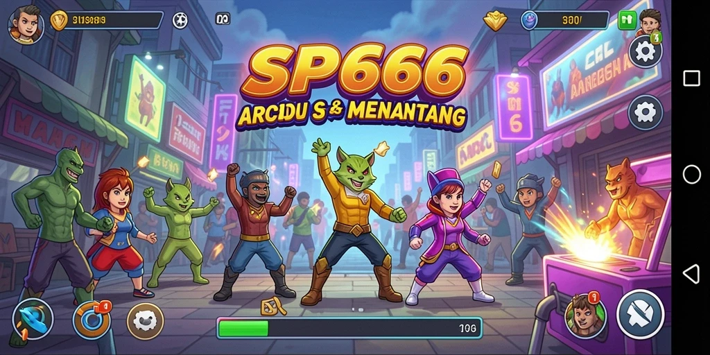 Tampilan menarik dari gameplay SP666 yang penuh warna.